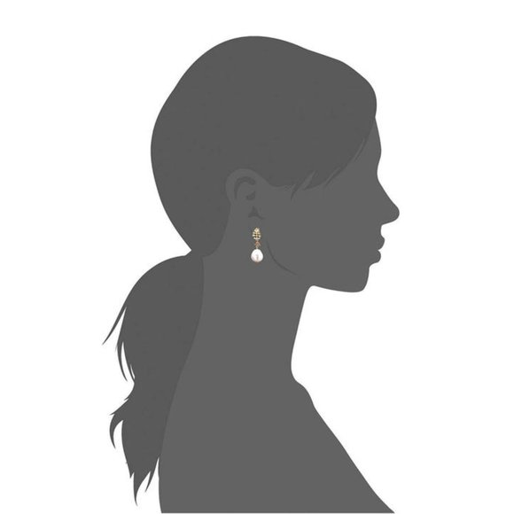 NEW Tory Burch Fish & Pearl Mismatched Drop Earrings - Picture 6 of 8